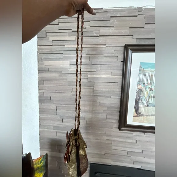 Mary Frances Elegant Gold Burgundy Beaded Velvet Trim Dragonfly Crossbody Purse - Picture 5 of 12